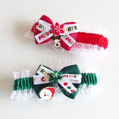 ぴい★クリスマス☆トリミングリボンチョーカー10本＋1本 犬 トリミングチョーカー リボン クリスマス - wan!nyan!ribon